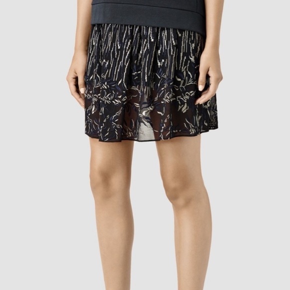 All Saints Philomena Sidney Embroidered Mini Skirt Size 6US - Picture 1 of 8